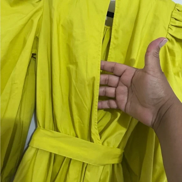 New York & Company Yellow Puff Sleeve Sundress - Picture 4 of 15